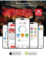 Termómetro De Cocina Inalámbrico Bluetooth Probing Cerámica IP67 Impermeable Pantalla Digital Para Horno Cocción De Carne Y BBQ - details 4