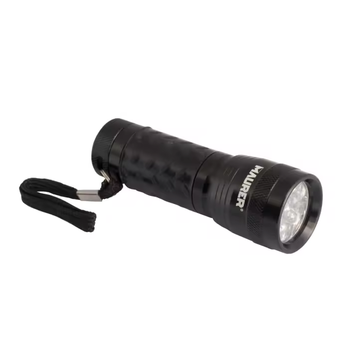 MAURER Linterna LED De Mano De Aluminio A Pilas(3 AAA) 55 Lumenes 14 Leds Mango Engomado (Expositor 12 piezas) - 1