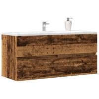 vidaXL Armario para lavabo contrachapada 100x38,5x45 cm en color Gris hormigón/Roble ahumado/Marrón roble y más | almacenamiento funcional diseño moderno para baño dormitorio sala - details 7