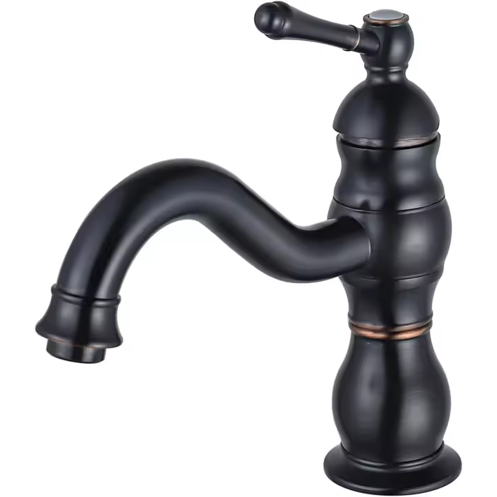 Vintage, Grifo de baño negro, Grifo de baño de una palanca, Grifo de baño de rotación de 360 °, Grifo de baño de una palanca, Grifo de lavabo de baño de una mano - 1
