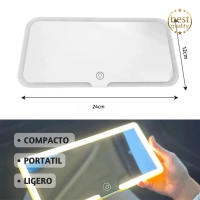 A&M MARBELLA - Espejo Coche LED Recargable con Regulación Continua de Intensidad , Espejo Portatil Con Luz . - details 1