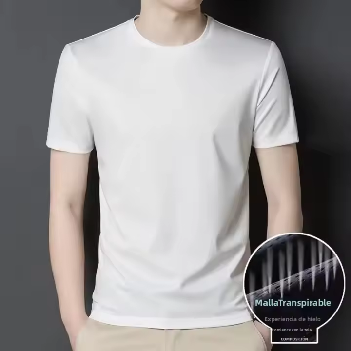 Camiseta Deportiva Hombre Verano Secado Rápido Suelta Oversize Manga Corta Transpirable Poliéster Casual MINISO - 1