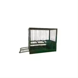 jaula de reclamo C2 verde camuflaje, con cajón y rejilla - 1