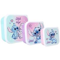 Pack Stitch, Porta Meriendas Stitch, 3 en 1, Fiambrera Stitch, Sandwichera Stitch, 12 x 12 x 6 cm, Vadobag - Kiglam - details 0