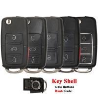 Carcasa De Llave De Coche Jingyuqin Con 2/3/4 Botones Para VW Volkswagen Polo Golf MK6 Tiguan Touareg 202AD 202Q Flip R/C ABS + Metal - details 0