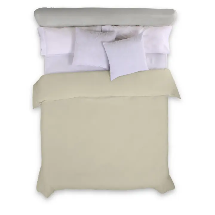 FUNDA NORDICA color piedra - Cama de 90 (1 pieza) - 100% algodón - 144 hilos. Gramage: 115 - Fijalo - 1