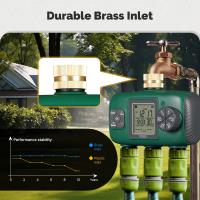 MOES Timer De Riego Automático 3 Salidas Con Inlet De Latón IPX5 Impermeable Pantalla LCD Botón De Giro Para Jardín Aspersor - details 2