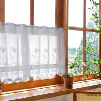 Cortinas Blancas Transparentes Elegantes De Tul Para Decoración De Dormitorio Y Cocina Cortinas De Ventana De Poliéster Y Algodón Sin Cubierta De Oscuridad Ni Descubrimiento De Privacidad - details 1