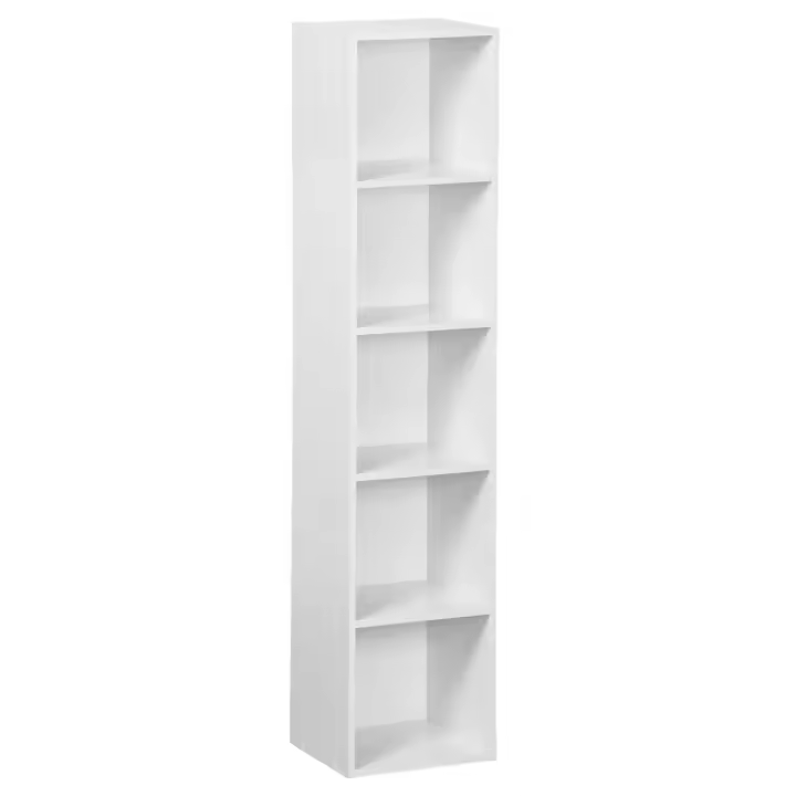 Estantería Cubo 5 estantes de tablero laminado blanco de 132x30 cm - 1
