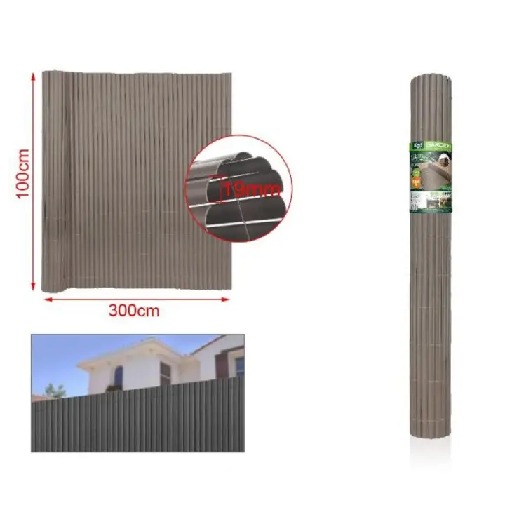 Maxia Market - Valla De Ocultación Cañizo PVC Verde 1000 G/m2, 19 mm, para Jardín, Balcón o Terraza - 1