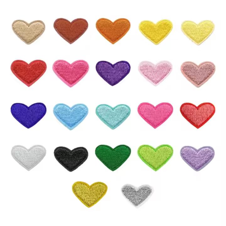 22Pcs Parches De Corazón Para Reparación Y Artesanía Parches Bordados De Aplicación a Hierro Para Bolsos Ropa Familiar Sombreros Técnica De Bordado Manual - 1