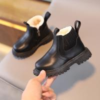 Botas De Veludo Para Niños Con Cierre De Cremallera Lateral Antideslizantes Y Cómodas Para El Invierno Diseño Simple Y Elegante - details 2