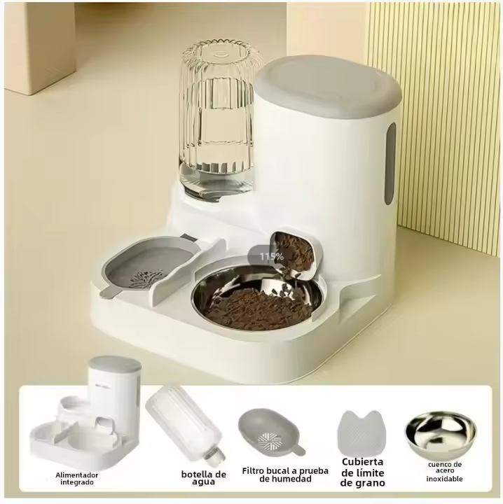 Dispensador Automático Para Gatos Y Perros Cuenco De Agua Y Alimentos Con Recarga Automática Basin Para Gatos Y Perros Material Plástico Forma Cuadrada - 1