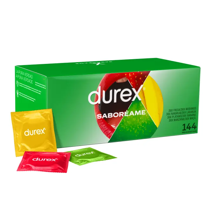 DUREX SABOREAME 144 CONDONES EN CAJA SELLADA - 1