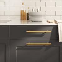 vidaXL Tiradores para armarios 10 uds acero inoxidable 192 mm en color Negro/Dorado | almacenamiento funcional diseño moderno para baño dormitorio sala - details 1