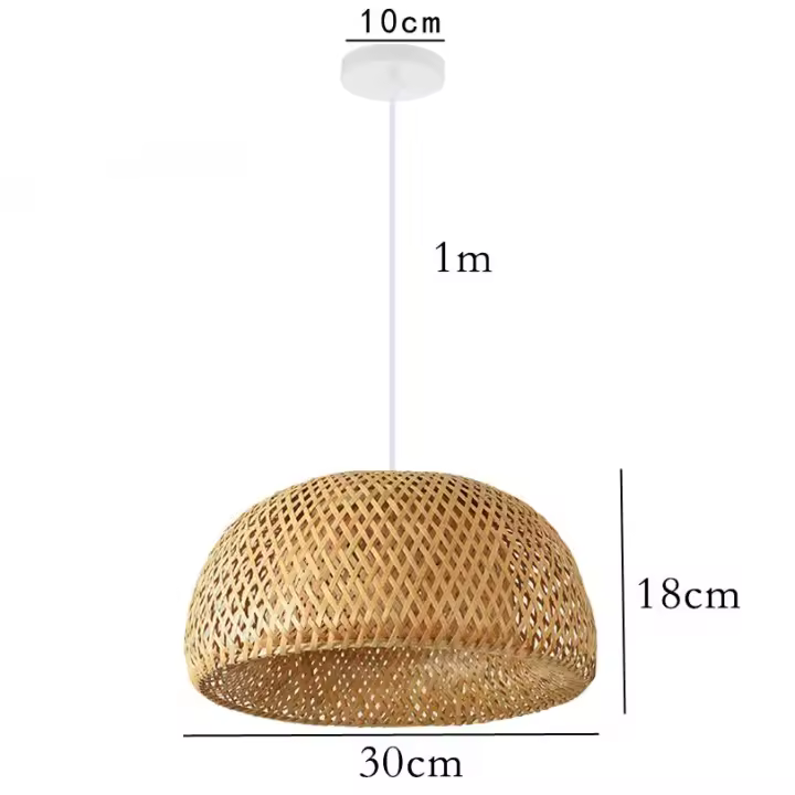 Lámpara Colgante De Bambú Estilo Chino Tejida EN LA Mano Para Decoración De Hogar Y Restaurante 18/19/30cm Iluminación colgante - 1