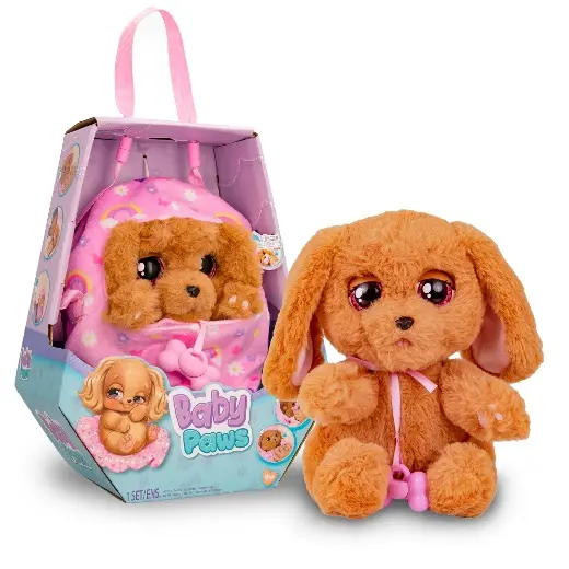 BABY PAWS Sleeping Puppies Cocker- Peluche Interactivo con Sonidos que Abren y Cierran los Ojitos e Incluyen una Bolsita-Manta-Regalo óptimo para Niños y Niñas +3 Años - 1