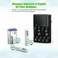 Cargador de badería universal AA/AAA/9 V, Cargador rápido para baderías recargables AA/AAA NI-MH or 9 V with LED indicador, Voltaje Mundial de 100-240 V - details 1