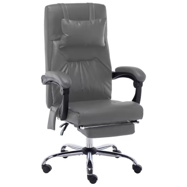 Silla de masaje de cuero sintético gris antracita - 1