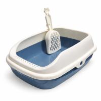 COTTECOTA-Bandeja sanitaria para gatos (25×40×14 cm), hecha de plástico PP resistente y segura. Modelo abierto con borde bajo, ideal para gatitos, y pala a juego. Fácil de limpiar: desmonta el borde y retira residuos. Ligera, funcional y discreta CT-0467 - details 1