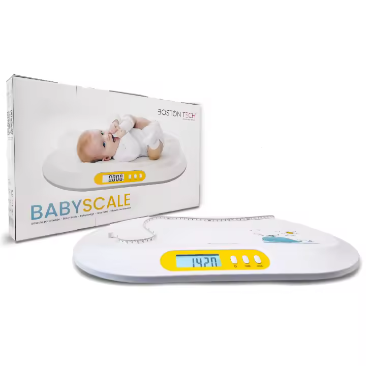 Balanza Digital para Bebés y Mascotas Boston Tech con Pantalla LCD Retro Iluminada, Tara y Tallímetro - Ideal para el Peso de su Recién Nacido - Capacidad 20Kg (44lb) - Modelo BA 104 - 1