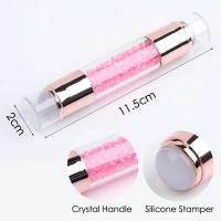 Set De 3 Piezas De Arte De Uñas Con Estampador De Silicona Y Cabezal Doble Manija De Cristal Estampado Fácil Herramienta De Placado Para Uñas - details 2