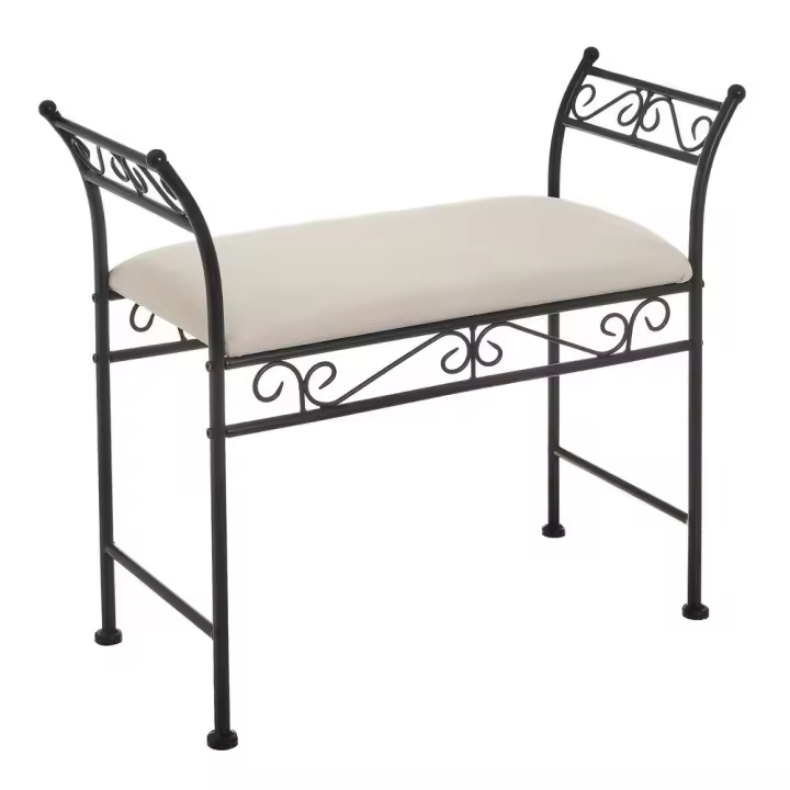 Banqueta pie de cama de metal negra Lola Home - 1