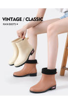 Botas De Lluvia Para Mujer Cortas Moda Impermeables Zapatos Casuales De Goma Antideslizantes Suela Gruesa Versátiles Para Todas Las Estaciones - details 13