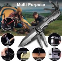 Cuchillo Multifuncional Plegable Herramienta Portátil De Sobrevivencia Para Exteriores Y Hogar Herramienta De Mano Para Emergencias En Coche Con Agarre De Acero Inoxidable - details 5