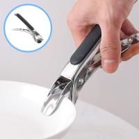 2 pinzas antideslizantes para platos, pinzas para bandejas calientes, pinzas antiescaldaduras para platos, sartenes para freidoras de aire, para horno, pizza, pinzas para platos, pinzas para platos calientes de acero inoxidable para freidoras de aire - details 4