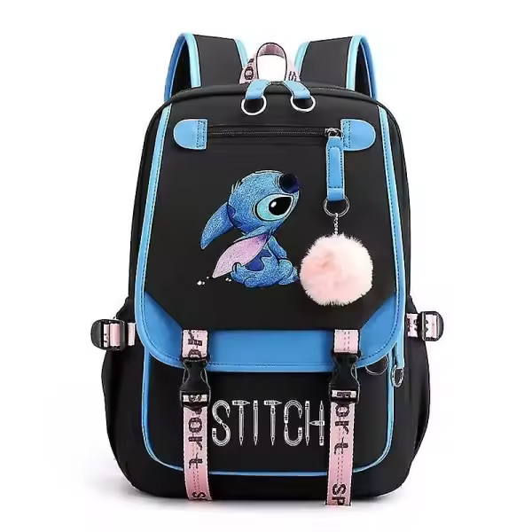 Stitch USB recargable bolsa de lona, bolsa de la escuela, bolsa de viaje-perfecto azul - 1