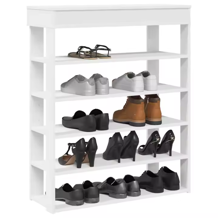 vidaXL Mueble zapatero madera contrachapada 80x30x98 cm en color Blanco/Madera antigua/Gris sonoma y más | almacenamiento funcional diseño moderno para baño dormitorio sala - 1
