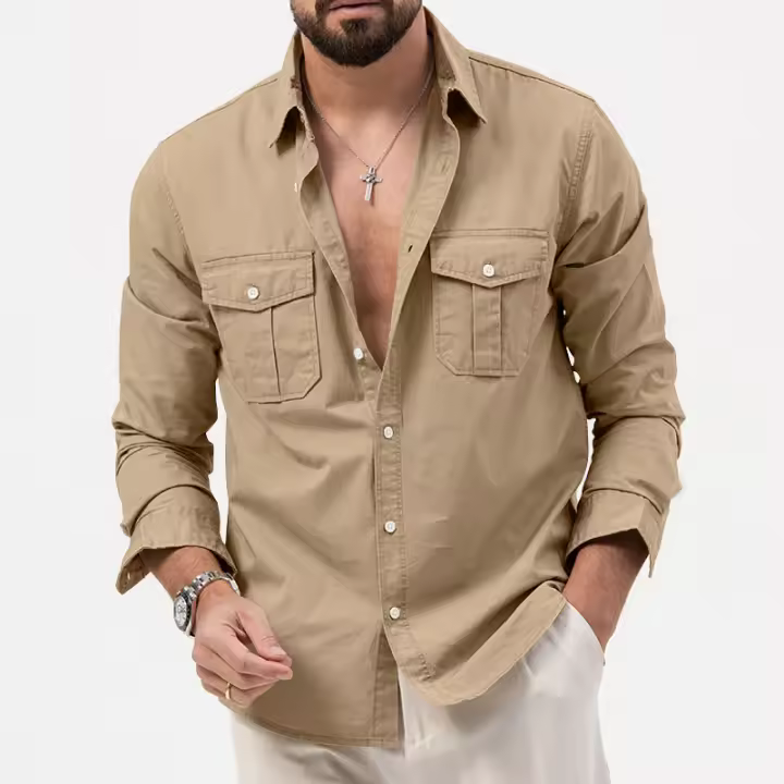 Camisa De Manga Larga Para Hombre Retro Tiki Color Sólido Fitness Harajuku Calle Alta Calidad Moda Running Fitness Otoño - 1