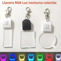 Llavero Recargable LED Con 7 Colores Acrylic Ring Luz Nocturna USB Fob De Batería Para Regalos De Navidad Novelty - details 0