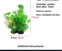 Plantas Artificiales Para Acuario Decoración De Agua Plástico Ornamento De 14cm 12 Especies Para Tanque De Peces Y Accesorios De Jardín - details 2
