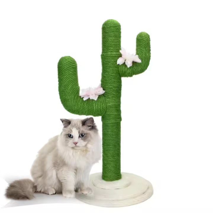 Nobleza – Poste Rascador para Gatos en Forma de Cactus, Árbol Rascador para Gatos de sisal. Color: Verde. Medidas: 40 * 40 * 80 cm - 1