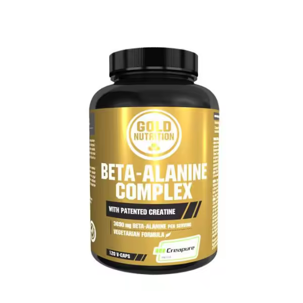 GoldNutrition Beta-Alanine Complex - Suplemento de Beta-Alanina - 120 Vcaps - Mejora el rendimiento físico - Encapsulado - Reduce la fatiga muscular - Promueve la salud metabólica. - 1