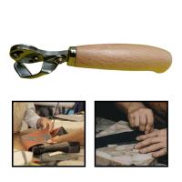 Cuchillo De Talla De Cuero Profesional Con Mango De Madera Herramienta Portátil Para Trabajos De Cuero DIY Iniciante - details 0