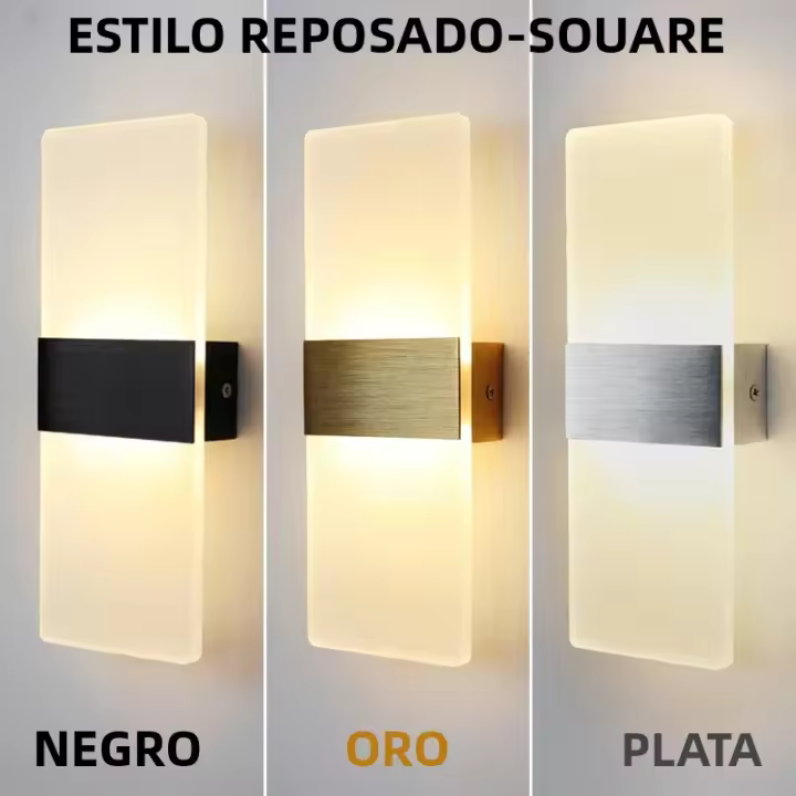 Lámpara De Pared LED De Acrílico Original Diseño Nórdico 6W Sconce Para Balcón Pasillo Lámparas De Noche Para Dormitorio Decoración De Hogar Color Negro Oro Plateado - 1
