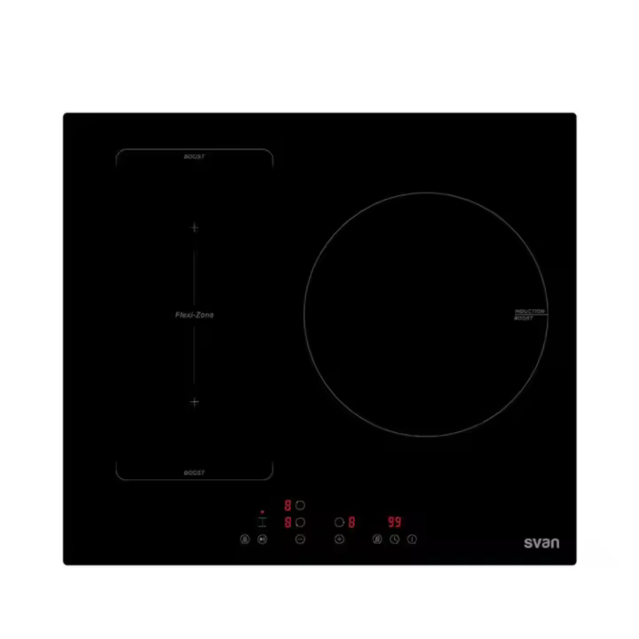 Placa de inducción Svan SIFZ3600 6600W 3 fuegos Flexizone doble negro 59 cm - 1
