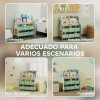 AIYAPLAY Estantería Infantil para Juguetes, con 6 Cajas Extraíbles de Tela no Tejida, Organizador de Juguetes con 2 Estantes, para Habitación Infantil, Sala de Juegos, Guardería, 63x30x71 cm - details 6