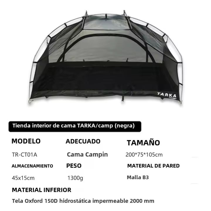 TARKA Camas De Camping Con Sólo Carpa Interior Prevenção De Insectos Material De Poliéster Y Nylon Aluminio Portátil Para Acampar Y Senderismo - 1