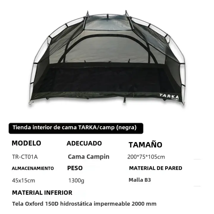 TARKA Camas De Camping Con Sólo Carpa Interior Prevenção De Insectos Material De Poliéster Y Nylon Aluminio Portátil Para Acampar Y Senderismo - 1