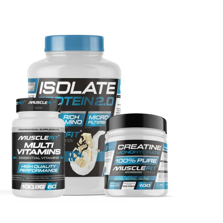 Pack ISOLATE 2kg + Creatina 300g + Multivitaminas 60 cáps  - MuscleFit│Avance Muscular - 1