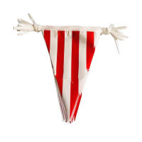 Bandeja De Banderines Triangular Para Fiesta De Cumpleaños Circo Temática Carnaval En Rojo Y Blanco Decoración Para Hogar - details 4