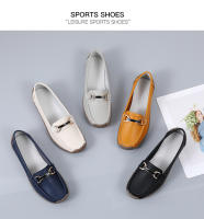Zapatillas Casuales Para Mujer 2024 Talla Grande Zapatos Planos Slip-on Mocasines De Cuero Genuino Barco Zapatos Casuales De Primavera/Otoño - details 21