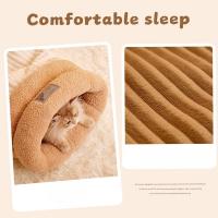 Saco De Descanso Para Gatos Y Perros En Otoño/Invierno Cómodo Y Caliente Semi-Abierto Con Plush Suave Para Viajes - details 4
