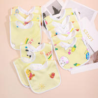 Paquete Aleatorio De 5/8/10 Toallas De Algodón Para Bebés Babadores Antisaliva Con Dibujos Infantiles Impermeables Accesorios Para Niños Y Niñas De 0 a 36 Meses - details 0