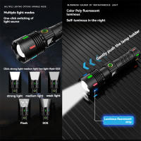Linterna Táctica LED De Alta Potencia Recargable Con Luz Fuerte Lámpara Super Brillante Para Exterior Resistente Al Agua Con USB - details 3