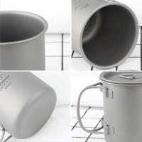 Taza De Titanio 420ml Con Manijas Plegables Para Camping Pesca Senderismo. Vaso Ligero De Agua Para Mochilas - details 7